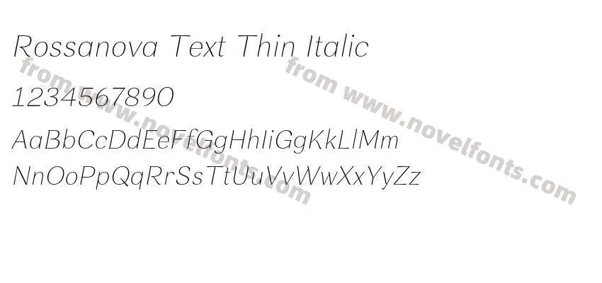 Rossanova Text Thin ItalicPreview