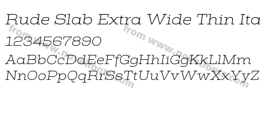 Rude Slab Extra Wide Thin ItalicPreview