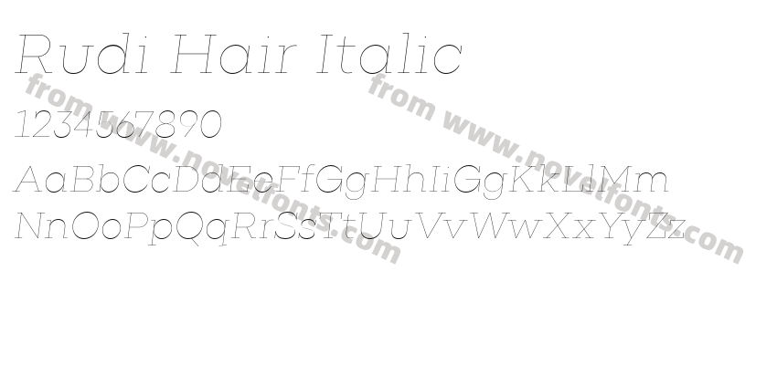 Rudi Hair ItalicPreview