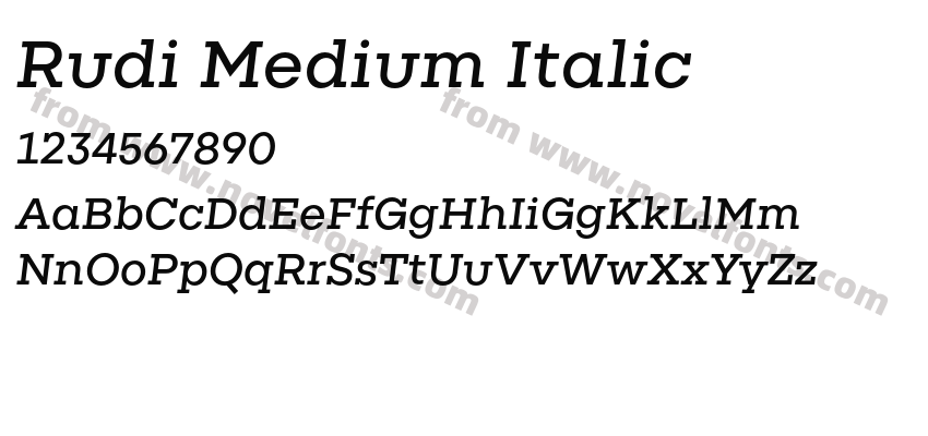 Rudi Medium ItalicPreview