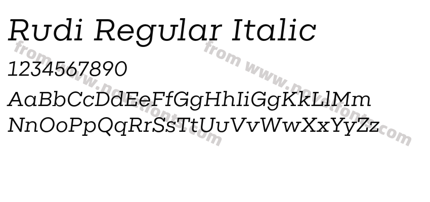 Rudi Regular ItalicPreview
