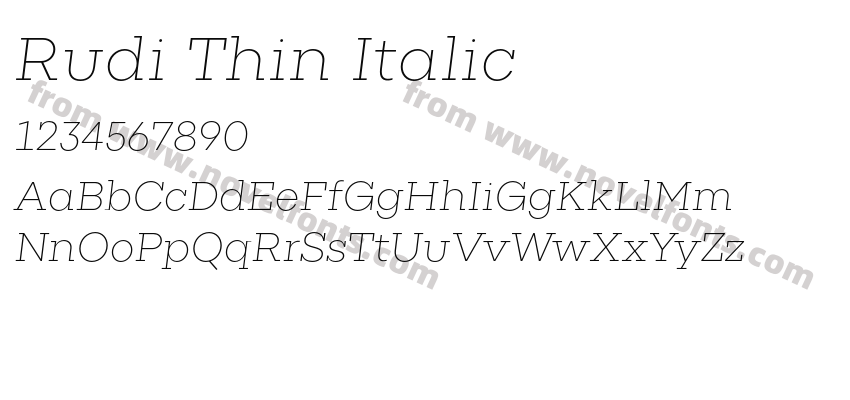 Rudi Thin ItalicPreview