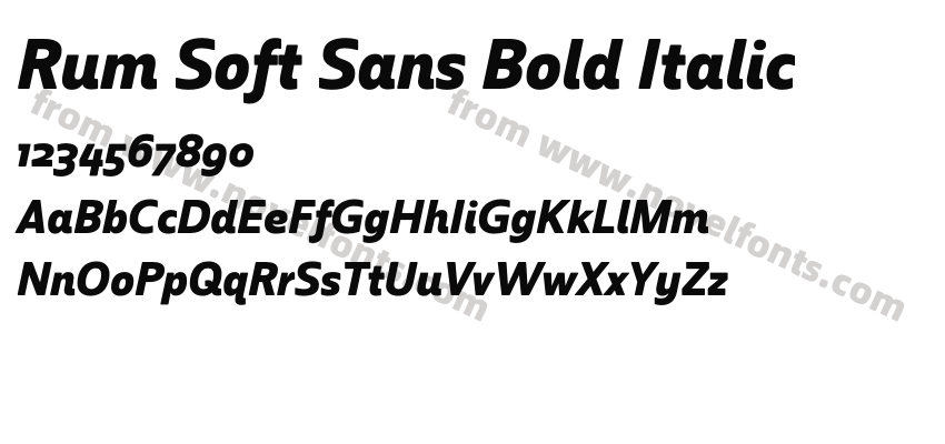 Rum Soft Sans Bold ItalicPreview