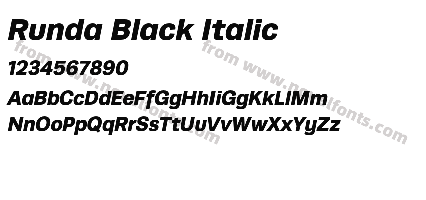Runda Black ItalicPreview