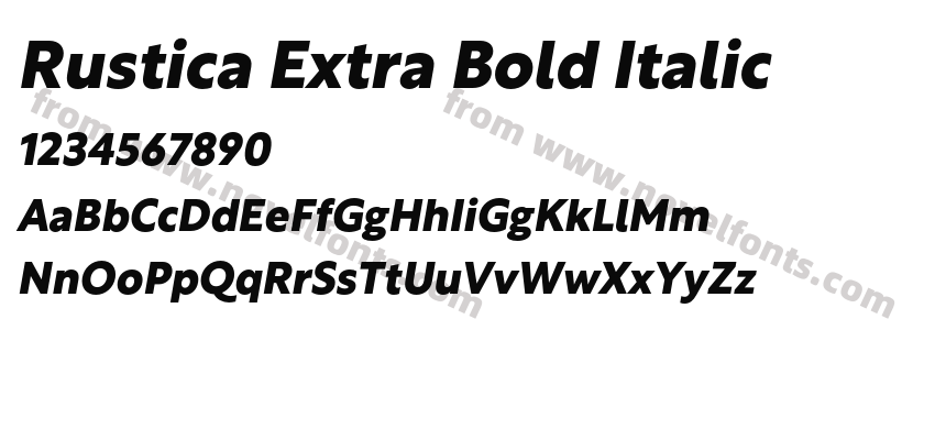 Rustica Extra Bold ItalicPreview
