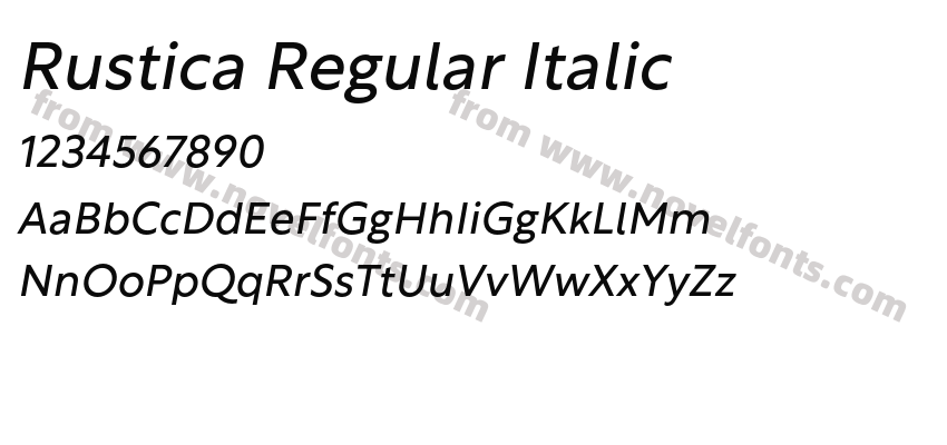 Rustica Regular ItalicPreview
