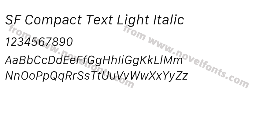 SF Compact Text Light ItalicPreview