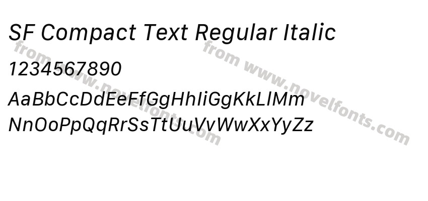 SF Compact Text Regular ItalicPreview