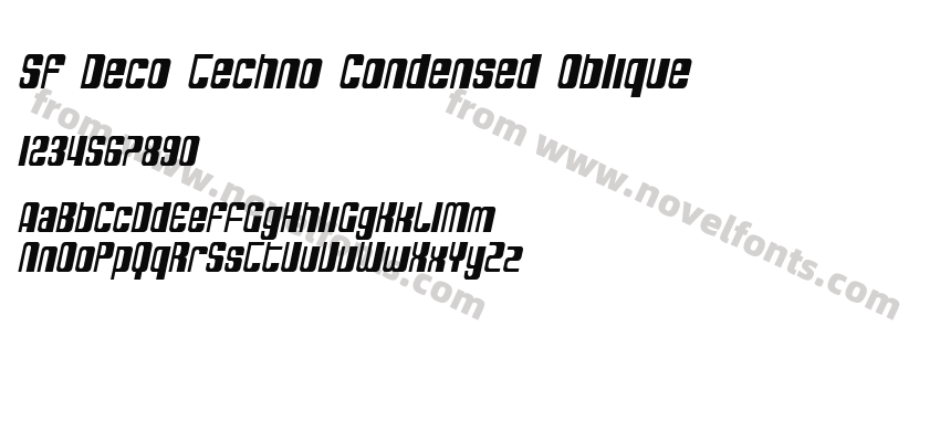 SF Deco Techno Condensed ObliquePreview