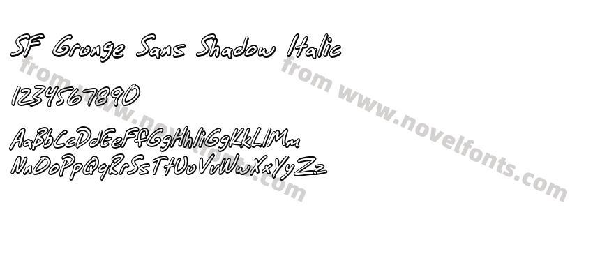 SF Grunge Sans Shadow ItalicPreview