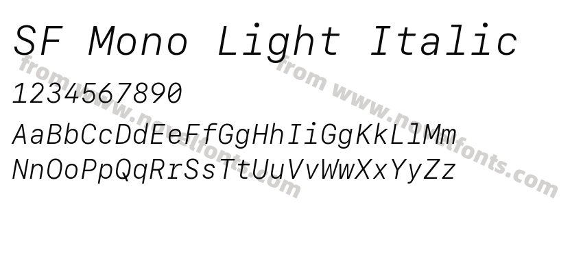 SF Mono Light ItalicPreview