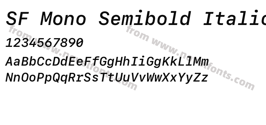 SF Mono Semibold ItalicPreview