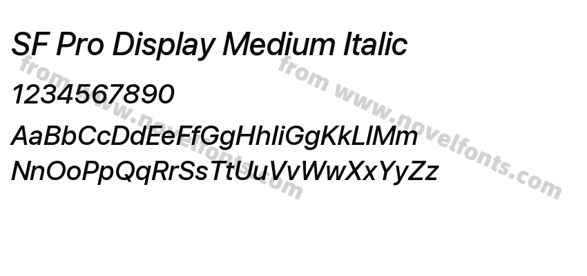 SF Pro Display Medium ItalicPreview