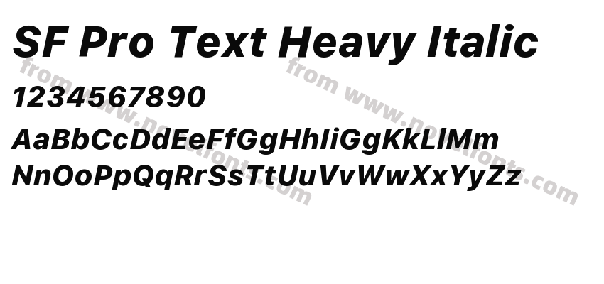 SF Pro Text Heavy ItalicPreview