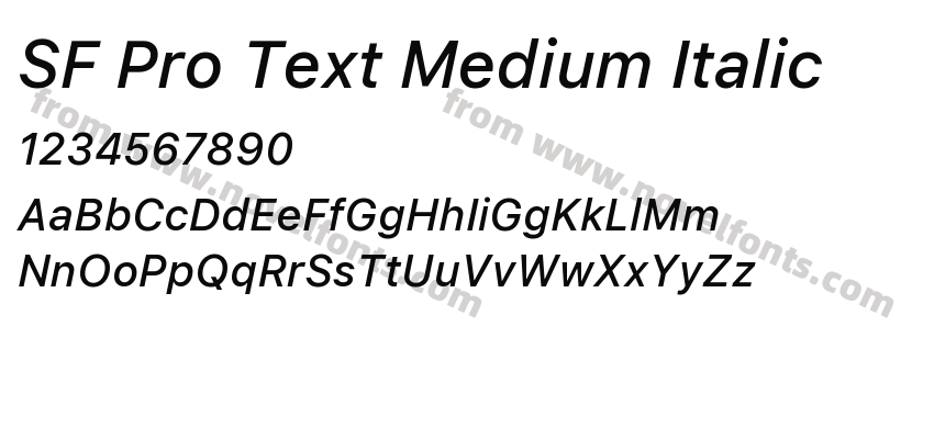 SF Pro Text Medium ItalicPreview