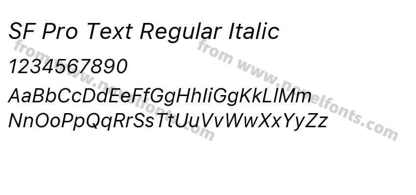 SF Pro Text Regular ItalicPreview