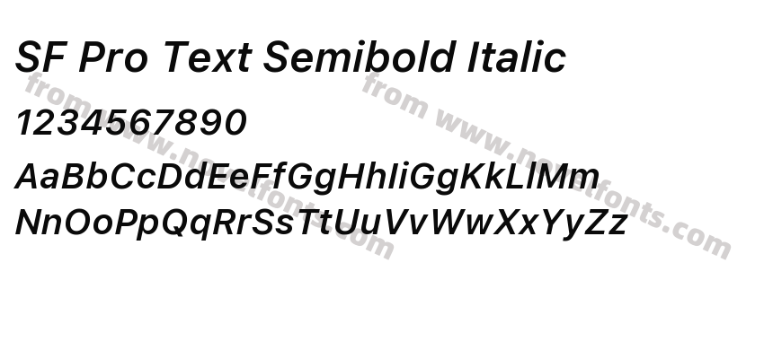 SF Pro Text Semibold ItalicPreview