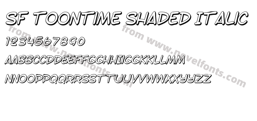SF Toontime Shaded ItalicPreview