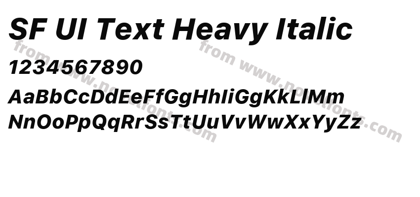 SF UI Text Heavy ItalicPreview
