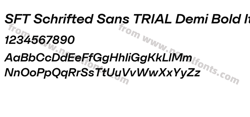 SFT Schrifted Sans TRIAL Demi Bold ItalicPreview