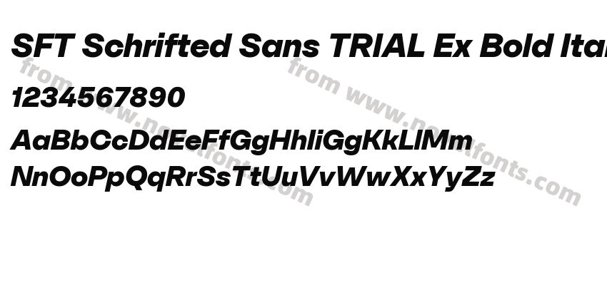 SFT Schrifted Sans TRIAL Ex Bold ItalicPreview