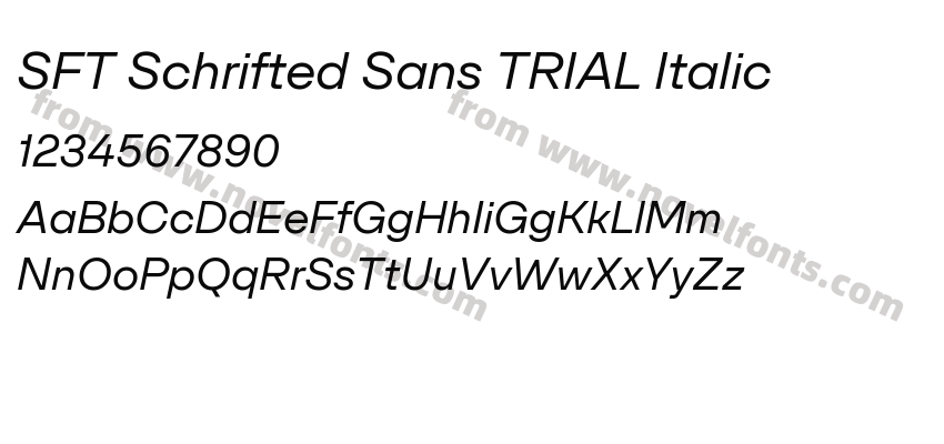 SFT Schrifted Sans TRIAL ItalicPreview