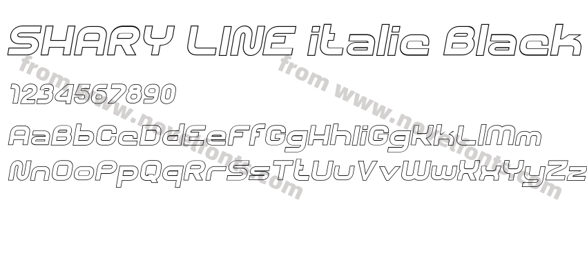 SHARY LINE italic BlackPreview