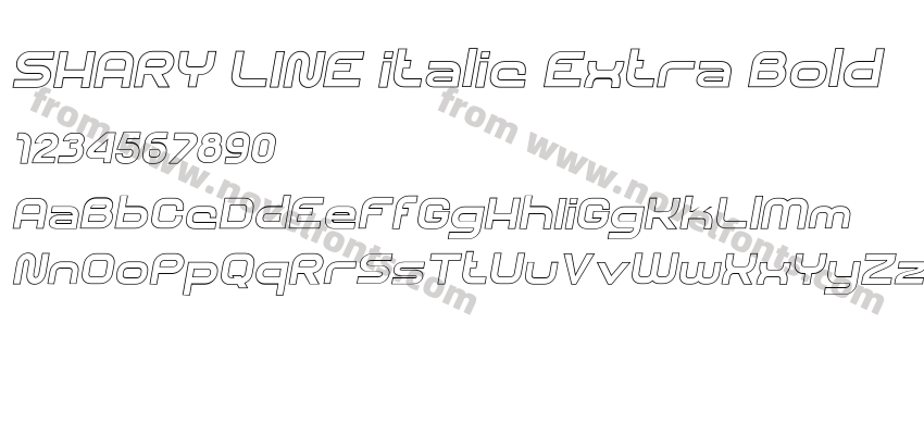 SHARY LINE italic Extra BoldPreview