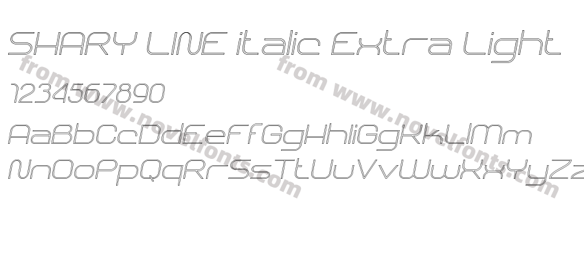 SHARY LINE italic Extra LightPreview