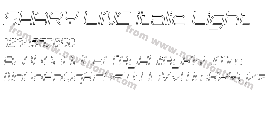 SHARY LINE italic LightPreview