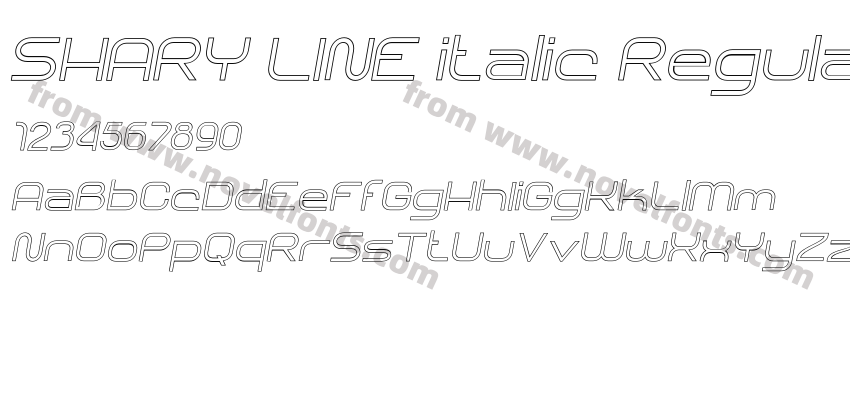 SHARY LINE italic RegularPreview