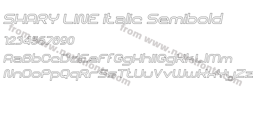 SHARY LINE italic SemiboldPreview
