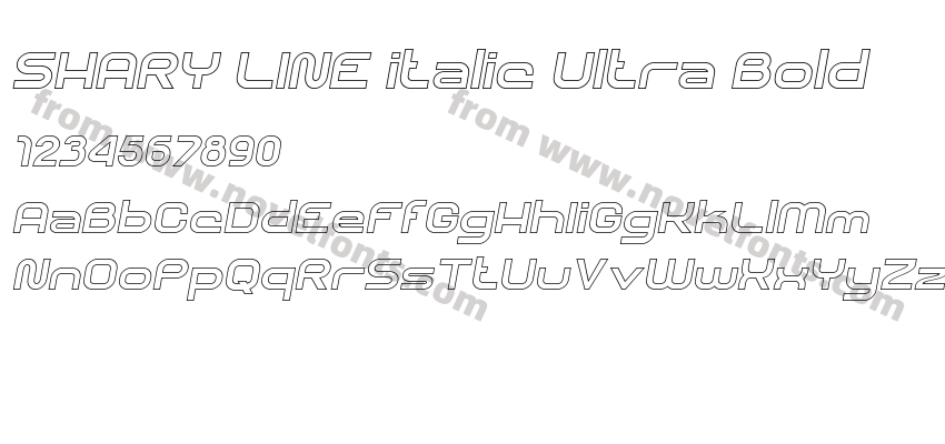 SHARY LINE italic Ultra BoldPreview
