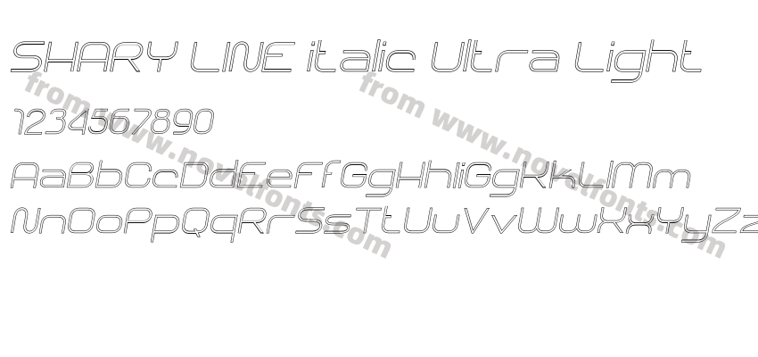 SHARY LINE italic Ultra LightPreview