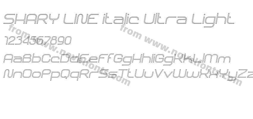 SHARY LINE italic Ultra LightPreview