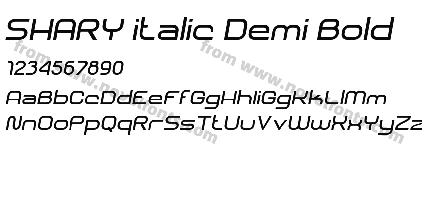 SHARY italic Demi BoldPreview