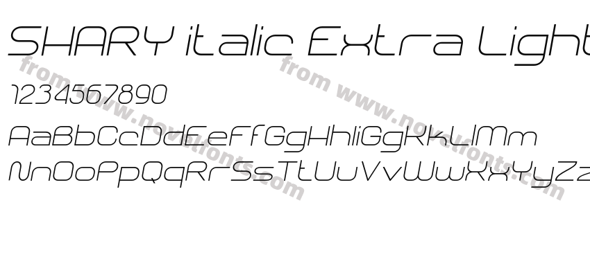 SHARY italic Extra LightPreview