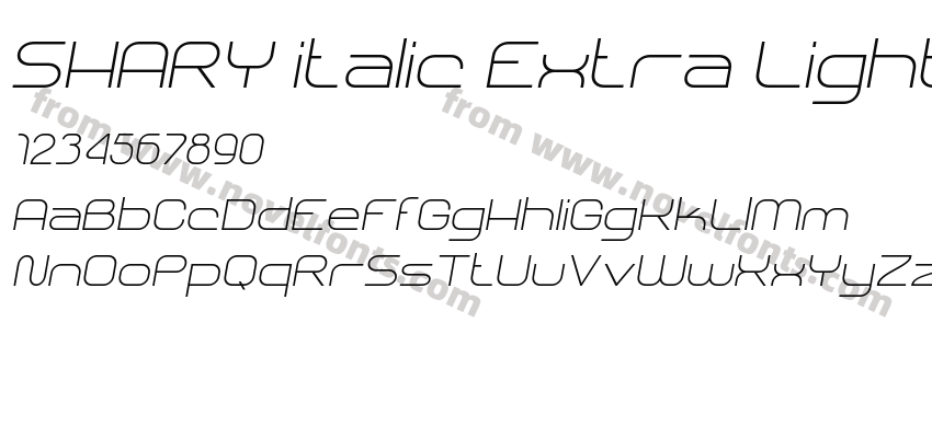 SHARY italic Extra LightPreview