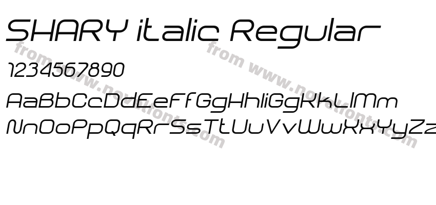 SHARY italic RegularPreview