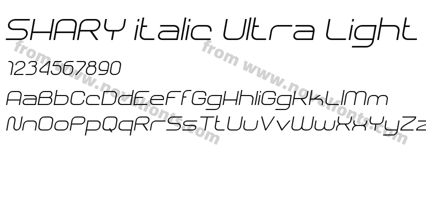 SHARY italic Ultra LightPreview
