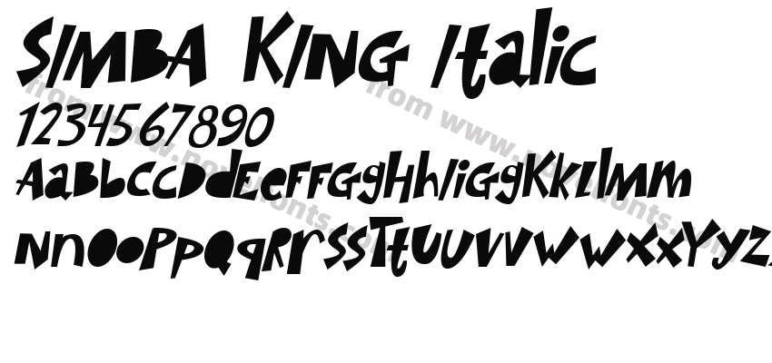 SIMBA KING ItalicPreview