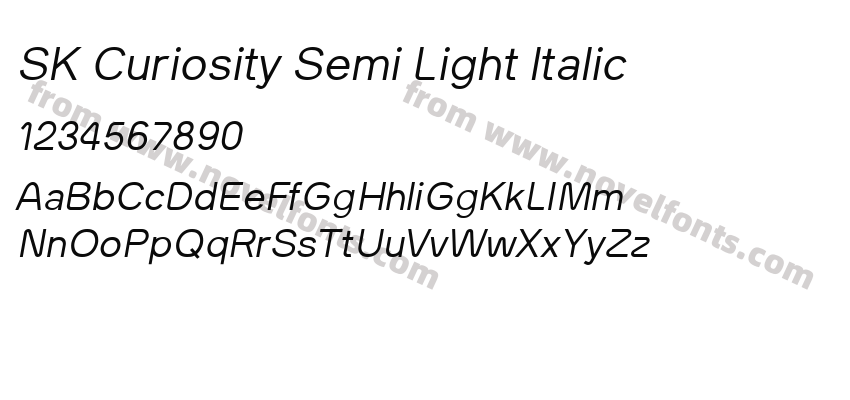 SK Curiosity Semi Light ItalicPreview