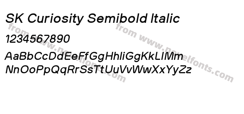 SK Curiosity Semibold ItalicPreview