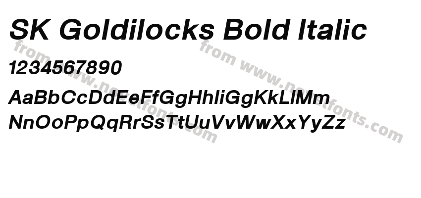 SK Goldilocks Bold ItalicPreview