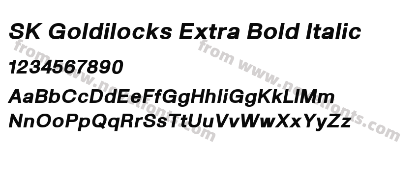 SK Goldilocks Extra Bold ItalicPreview