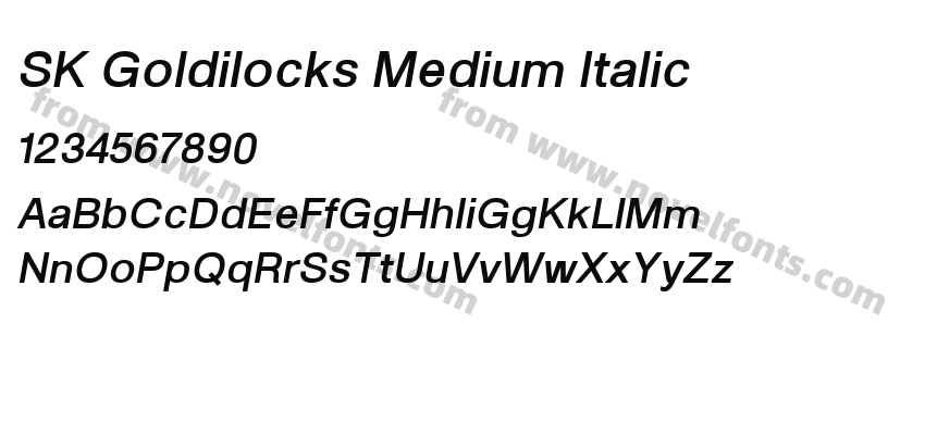 SK Goldilocks Medium ItalicPreview