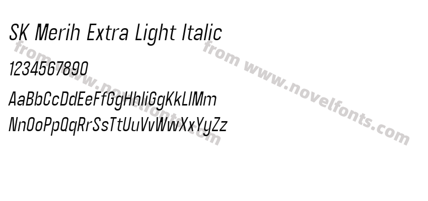 SK Merih Extra Light ItalicPreview