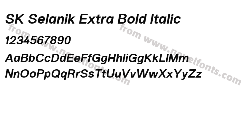 SK Selanik Extra Bold ItalicPreview