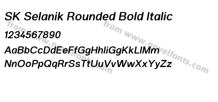 SK Selanik Rounded Bold ItalicPreview