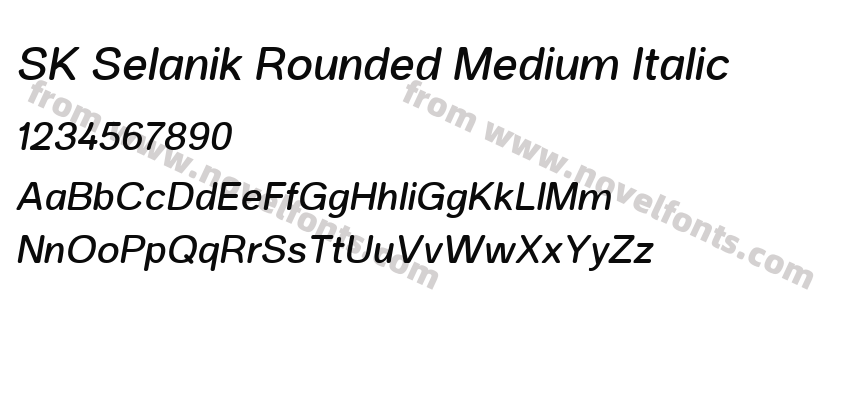 SK Selanik Rounded Medium ItalicPreview